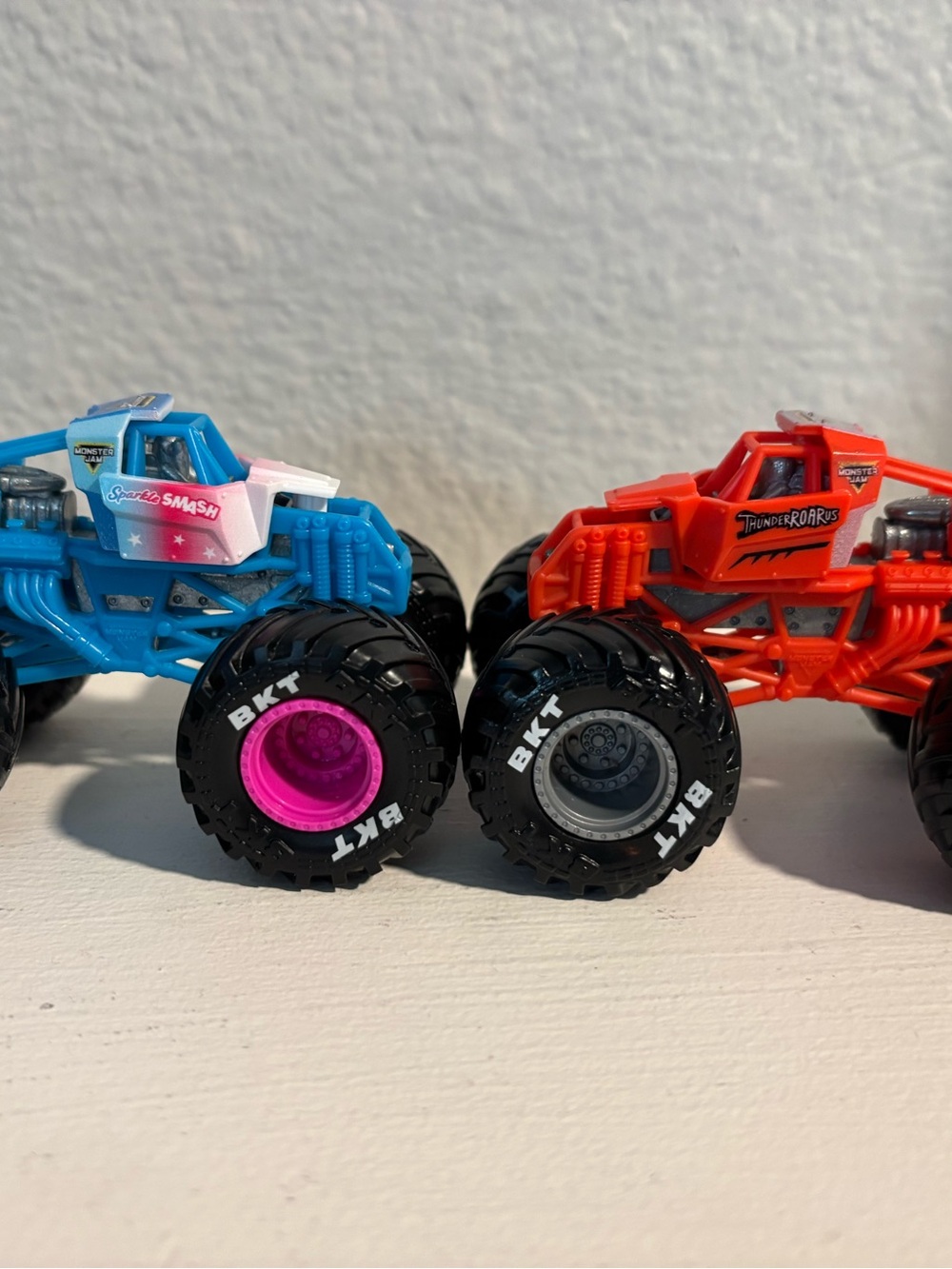 Blue Monster Truck Toy with Pink Wheel Accent - Kids Vehicles